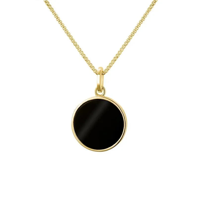 9ct Yellow Gold Whitby Jet Zodiac Pisces Round Necklace sold by Jura Watches product image thumbnail 2