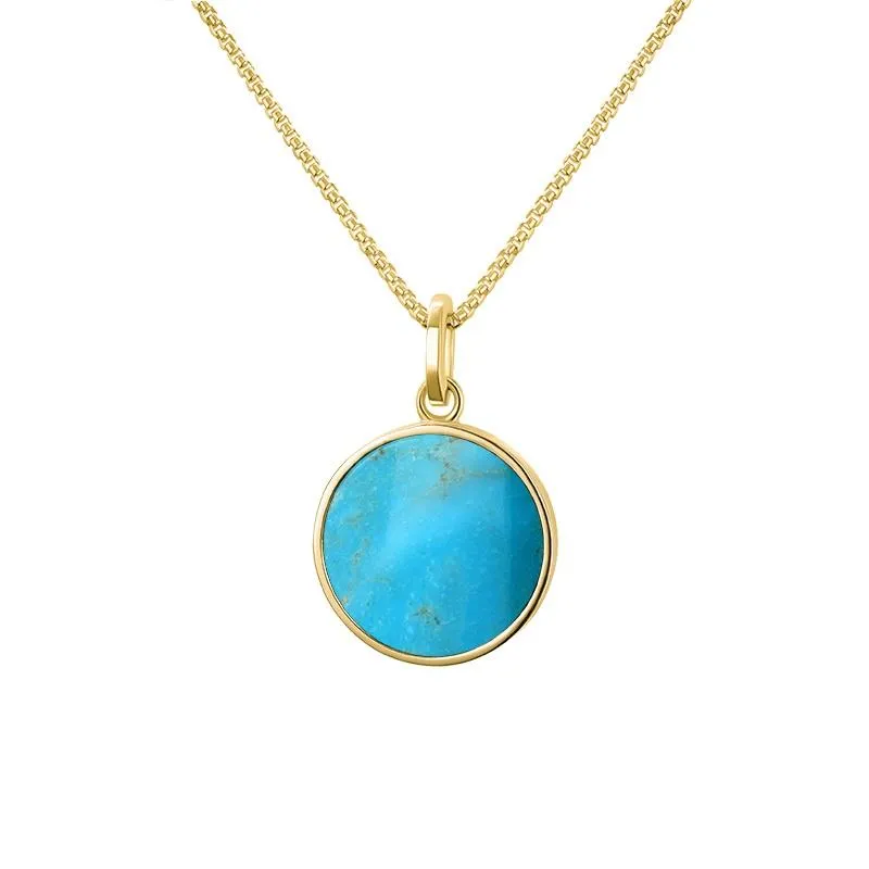 9ct Yellow Gold Turquoise Zodiac Scorpio Round Necklace sold by Jura Watches product image thumbnail 2