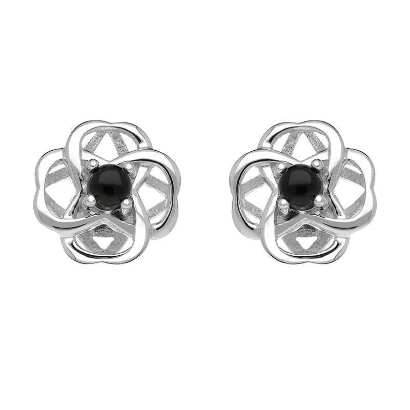 Sterling Silver Whitby Jet Open Round Flower Two Piece Set sold by Jura Watches product image thumbnail 3