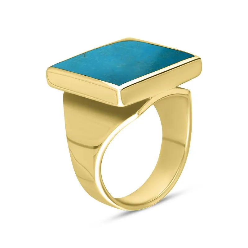 9ct Yellow Gold Turquoise Small Square Ring sold by Jura Watches product image thumbnail 2