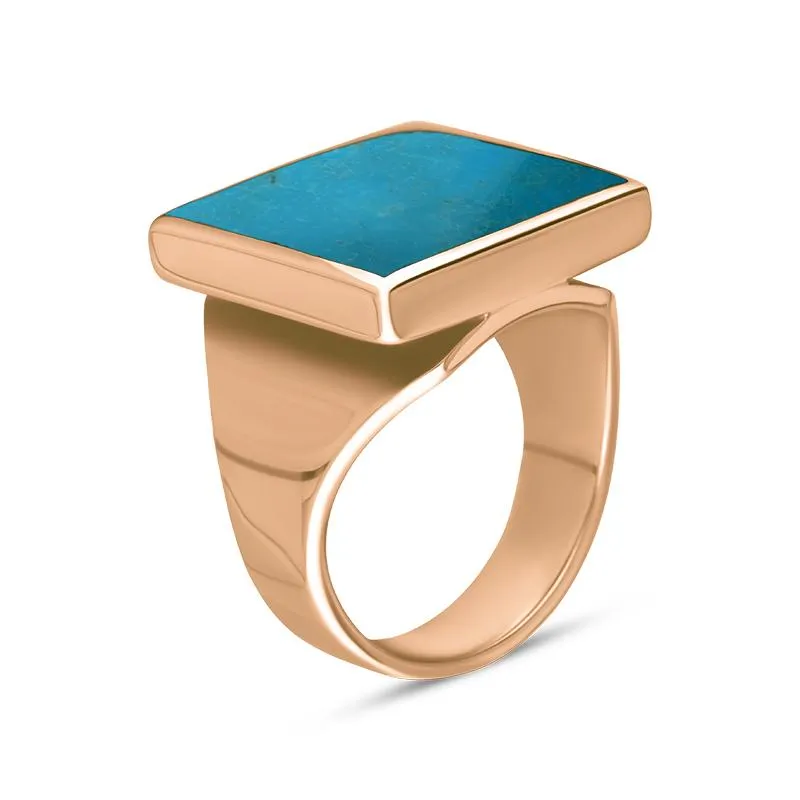 9ct Rose Gold Turquoise Small Square Ring sold by Jura Watches product image thumbnail 2