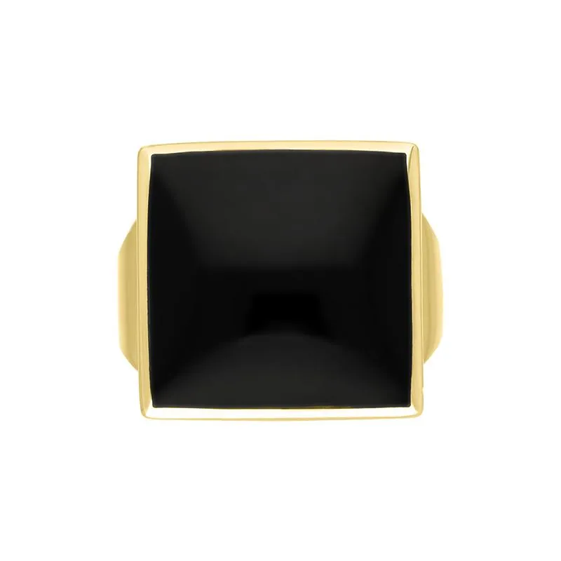 18ct Yellow Gold Whitby Jet Small Square Ring sold by Jura Watches product image thumbnail 3