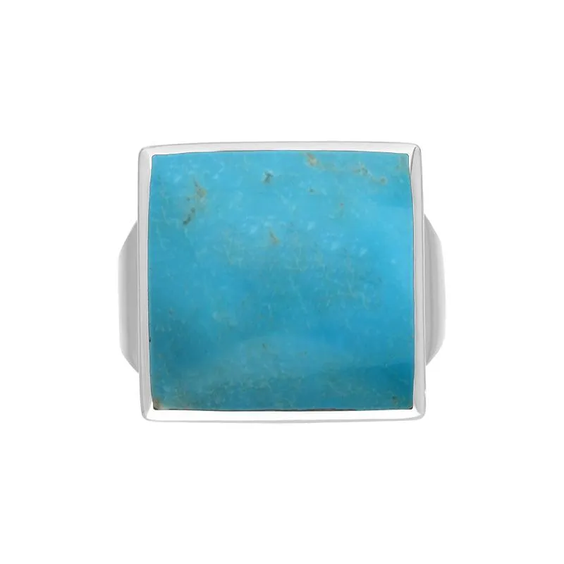 18ct White Gold Turquoise Small Square Ring sold by Jura Watches product image thumbnail 3