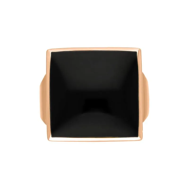 18ct Rose Gold Whitby Jet Small Square Ring sold by Jura Watches product image thumbnail 3