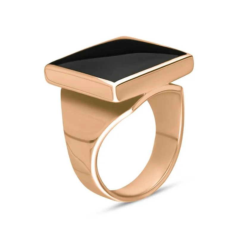 18ct Rose Gold Whitby Jet Small Square Ring sold by Jura Watches product image thumbnail 2