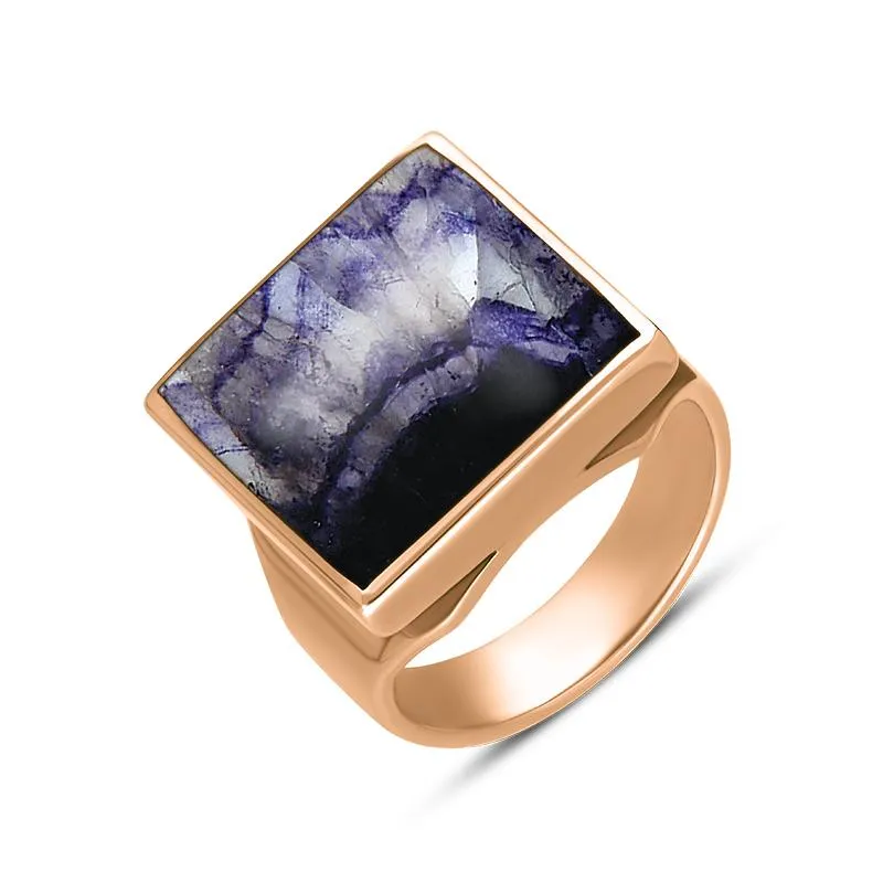 18ct Rose Gold Blue John Small Square Ring sold by Jura Watches