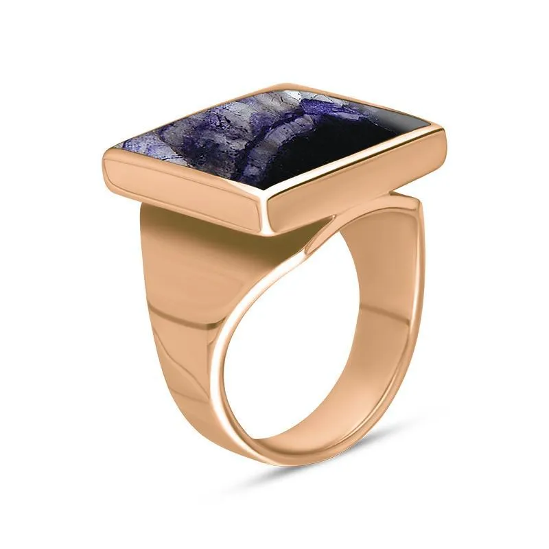 18ct Rose Gold Blue John Small Square Ring sold by Jura Watches product image thumbnail 2