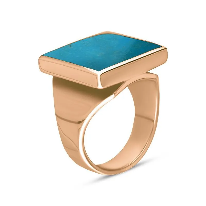 18ct Rose Gold Turquoise Small Square Ring sold by Jura Watches product image thumbnail 2