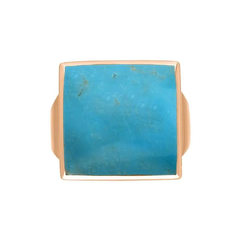 18ct Rose Gold Turquoise Small Square Ring sold by Jura Watches product image thumbnail 3