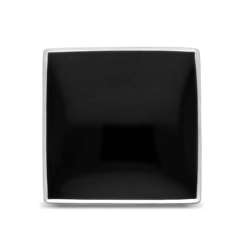 9ct White Gold Whitby Jet Large Square Ring sold by Jura Watches product image thumbnail 3