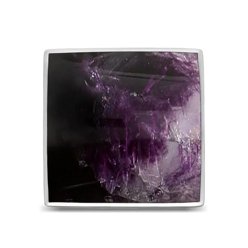 9ct White Gold Blue John Large Square Ring sold by Jura Watches product image thumbnail 3