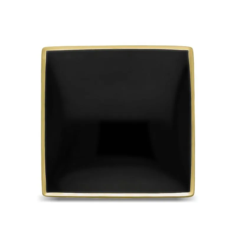 9ct Yellow Gold Whitby Jet Large Square Ring sold by Jura Watches product image thumbnail 3