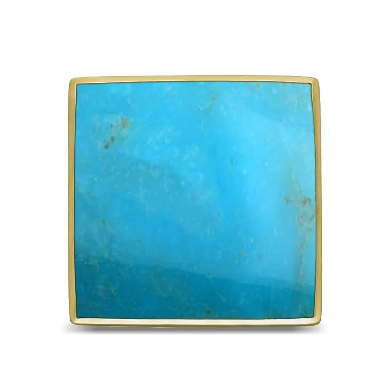 9ct Yellow Gold Turquoise Large Square Ring sold by Jura Watches product image thumbnail 3