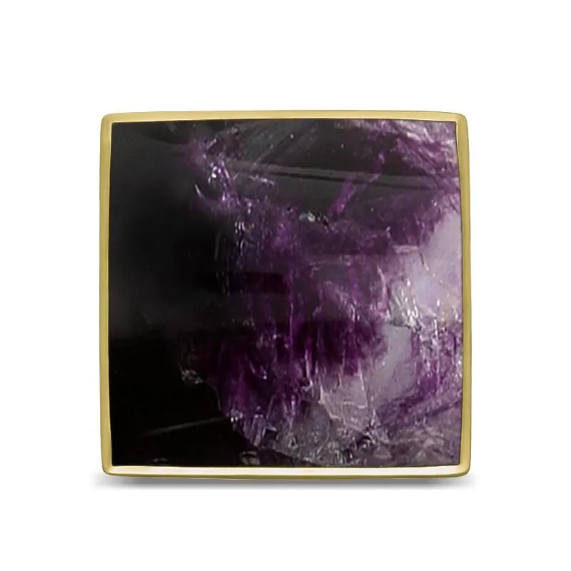 18ct Yellow Gold Blue John Large Square Ring sold by Jura Watches product image thumbnail 3