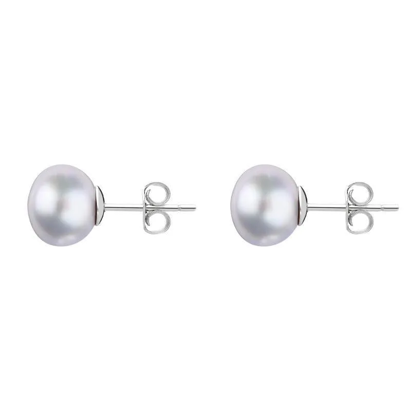 Sterling Silver 6mm Grey Freshwater Pearl Stud Earrings sold by Jura Watches product image thumbnail 2