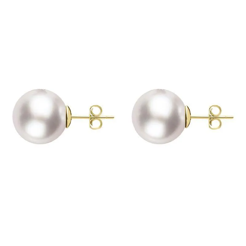 18ct Yellow Gold 10mm White Pearl Stud Earrings sold by Jura Watches product image thumbnail 2