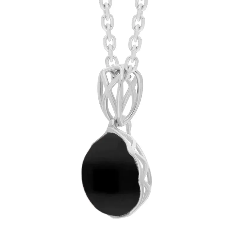 Sterling Silver Whitby Jet Small Pear Pendant sold by Jura Watches product image thumbnail 2