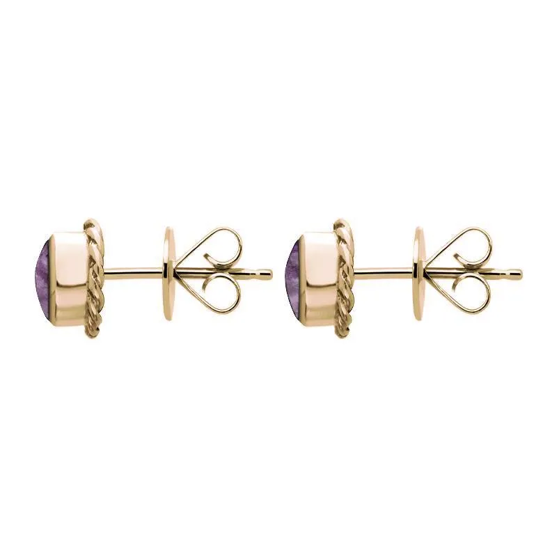 18ct Rose Gold Blue John Round Twist Edge Stud Earrings sold by Jura Watches product image thumbnail 2