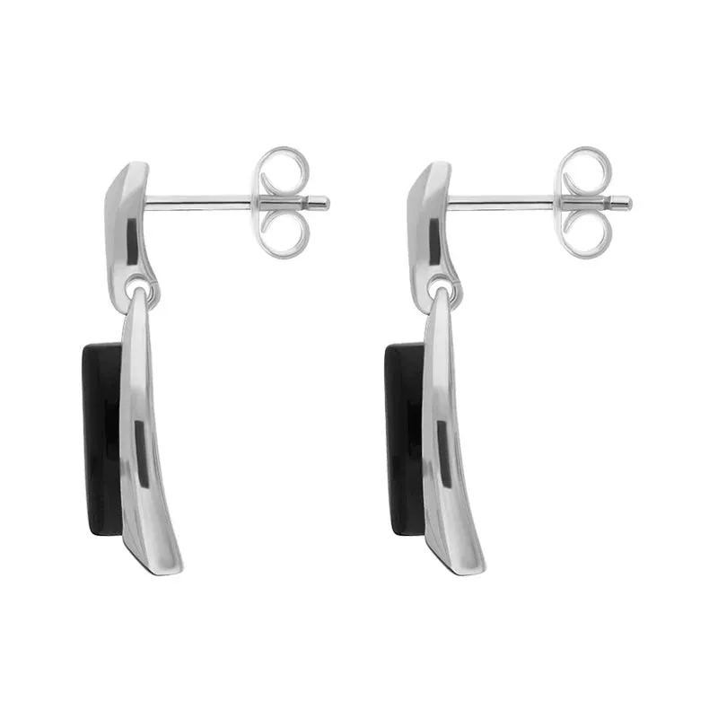 Sterling Silver Whitby Jet Barrel Drop Earrings sold by Jura Watches product image thumbnail 2
