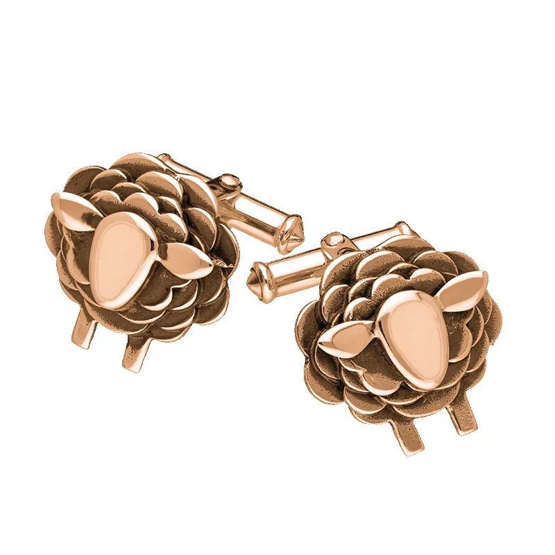 9ct Rose Gold Sheep Cufflinks sold by Jura Watches