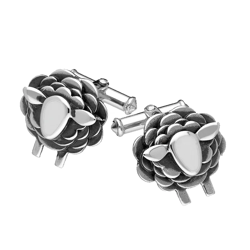 9ct White Gold Sheep Cufflinks sold by Jura Watches