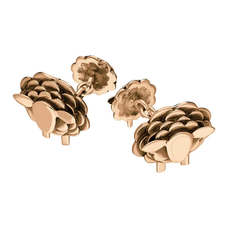 9ct Rose Gold Sheep Chain Link Cufflinks sold by Jura Watches