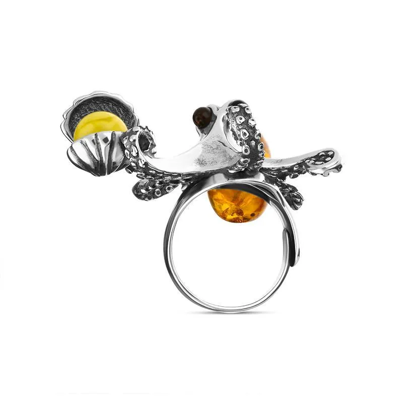 Sterling Silver Amber Octopus Ring sold by Jura Watches product image thumbnail 4