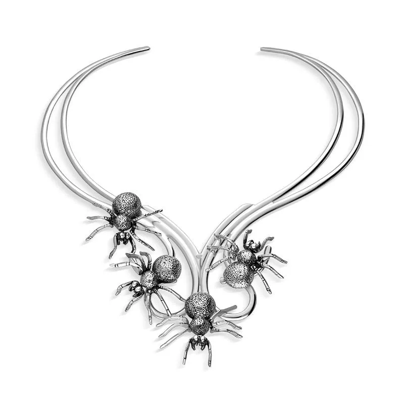Sterling Silver Gothic Spider Collar Necklace sold by Jura Watches