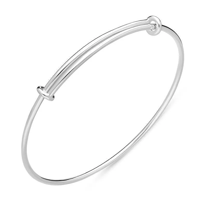 Sterling Silver Adjustable Charm Carrier Bangle sold by Jura Watches