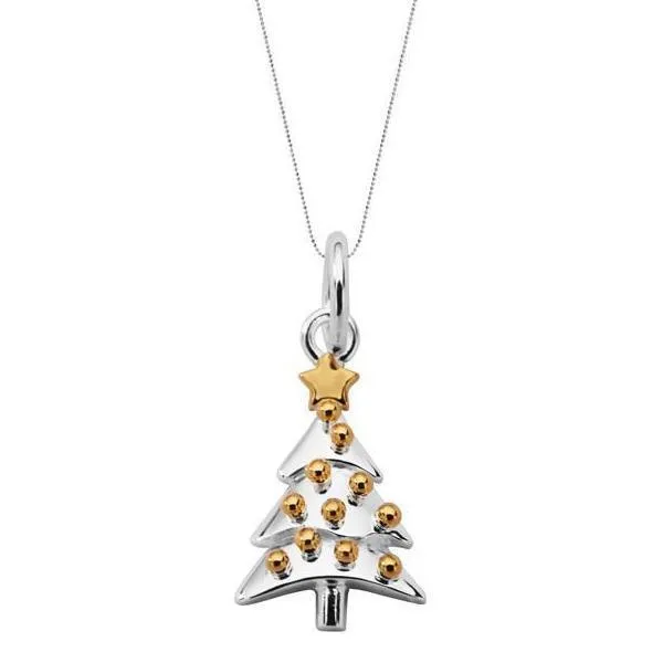 Sterling Silver Small Christmas Tree with Baubles Necklace sold by Jura Watches