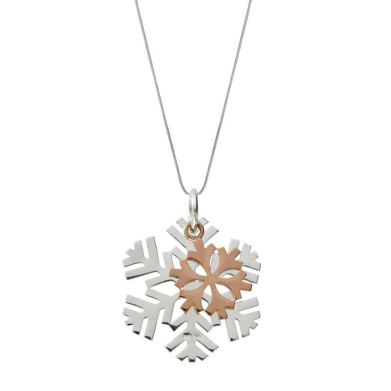 Sterling Silver Medium Snowflake Necklace sold by Jura Watches