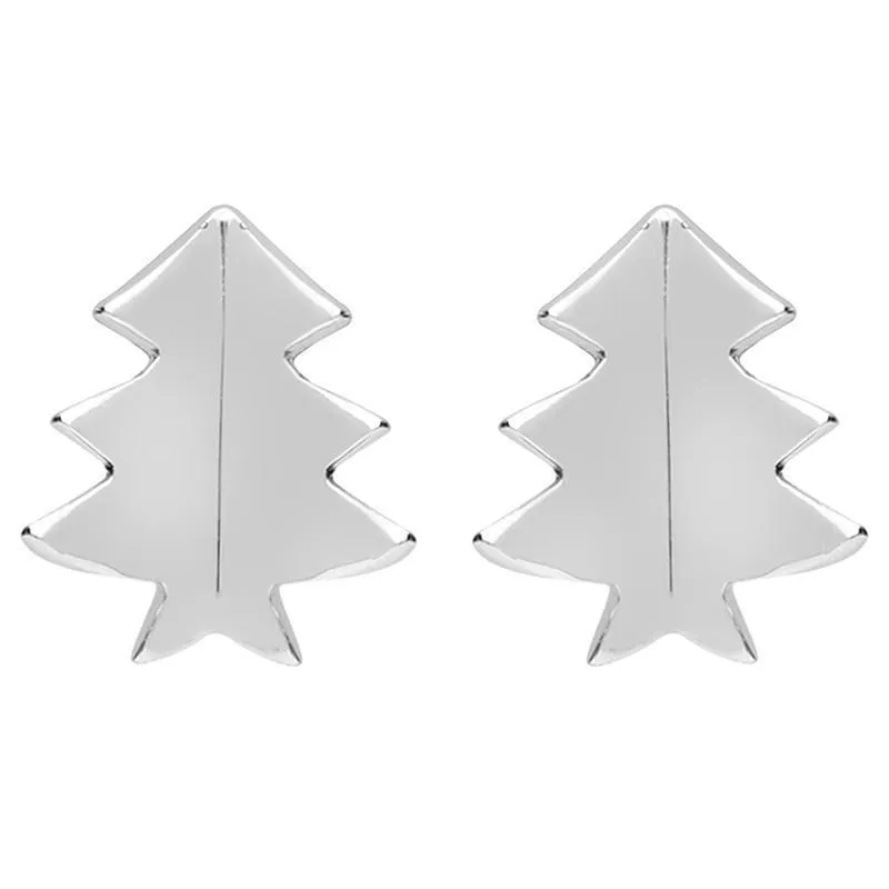 Sterling Silver Cut Out Christmas Tree Stud Earrings sold by Jura Watches