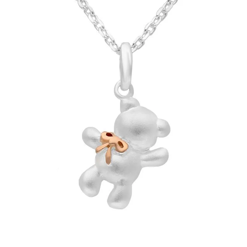 Rose Gold Sterling Silver Plated Teddy Bear Necklace sold by Jura Watches