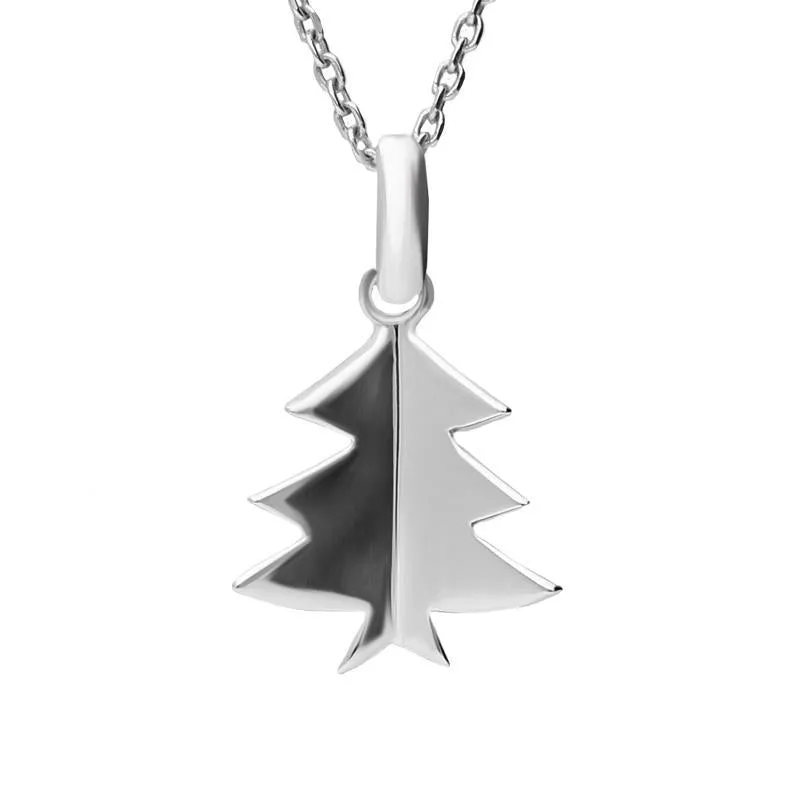 Sterling Silver Cut Out Christmas Tree Necklace sold by Jura Watches