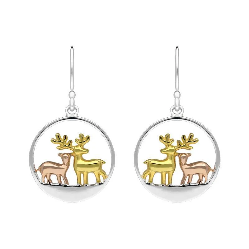Gold Plated Sterling Silver Reindeer Hook Earrings sold by Jura Watches