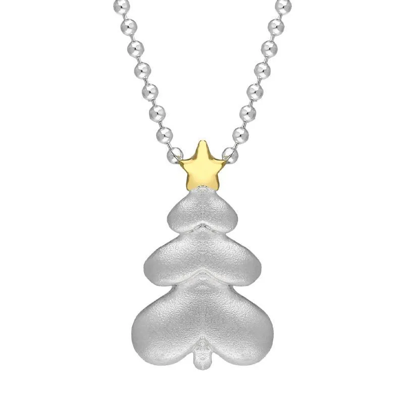 Yellow Gold Plated Sterling SilverChristmas Tree Star Necklace sold by Jura Watches