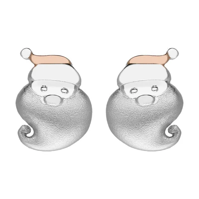 Rose Gold Plated Sterling Silver Santa Face Earrings sold by Jura Watches
