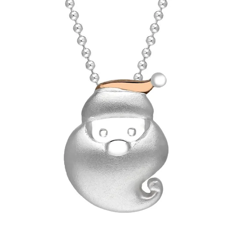 Rose Gold Plated Sterling Silver Santa Face Necklace sold by Jura Watches