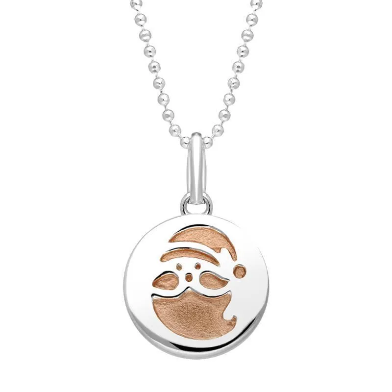 Rose Gold Plated Sterling Silver Santa Stencil Necklace sold by Jura Watches