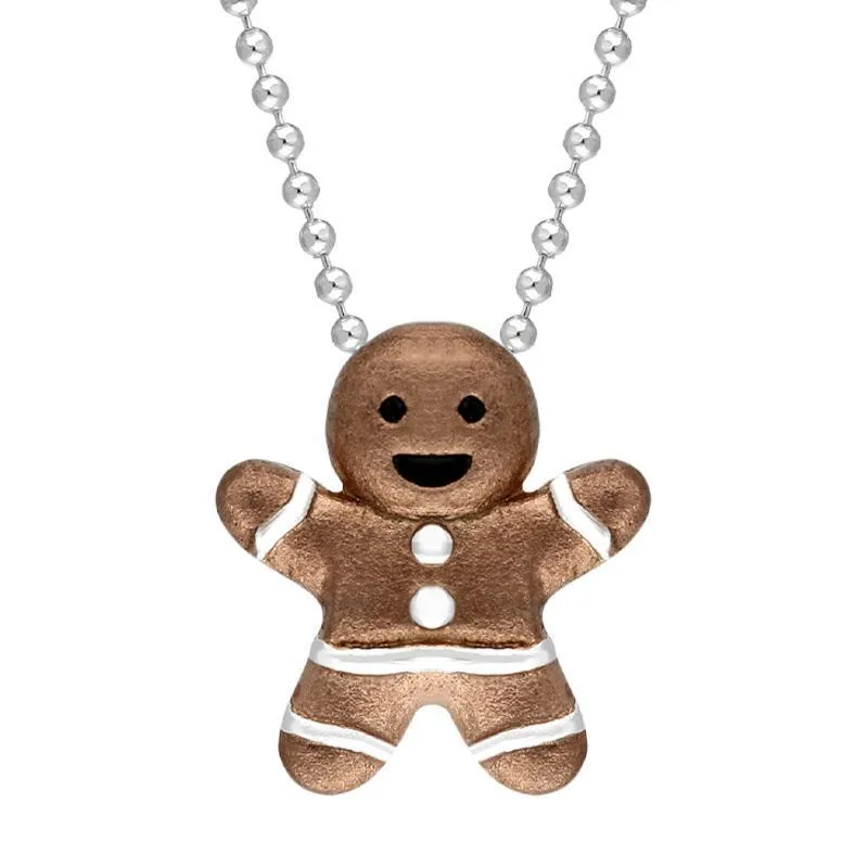 Rose Gold Plated Sterling Silver Gingerbread Man Pendant sold by Jura Watches