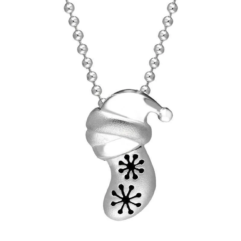Sterling Silver Snowflake Stocking Necklace sold by Jura Watches