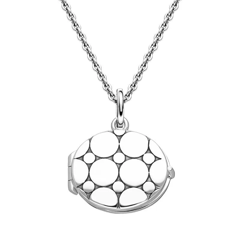 Sterling Silver Dotted Oval Keepsake Locket sold by Jura Watches