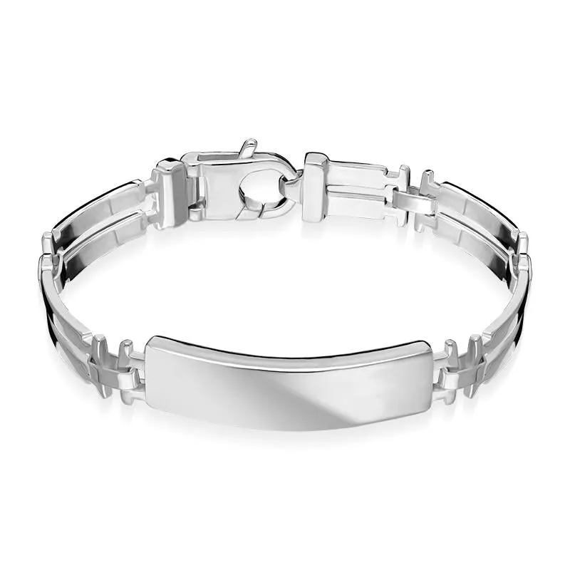 Sterling Silver Double Bar Link Identity Bracelet sold by Jura Watches