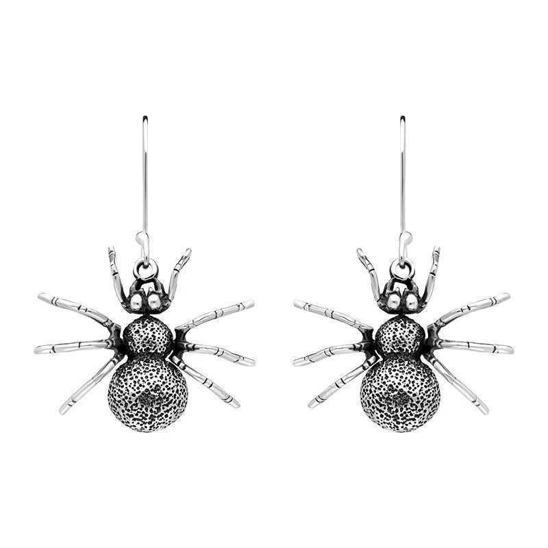 Sterling Silver Spider Hook Drop Earrings sold by Jura Watches
