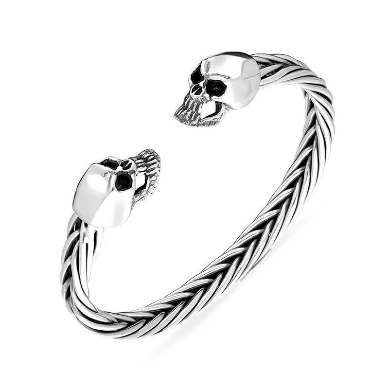 Sterling Silver Skull Twist Bangle sold by Jura Watches