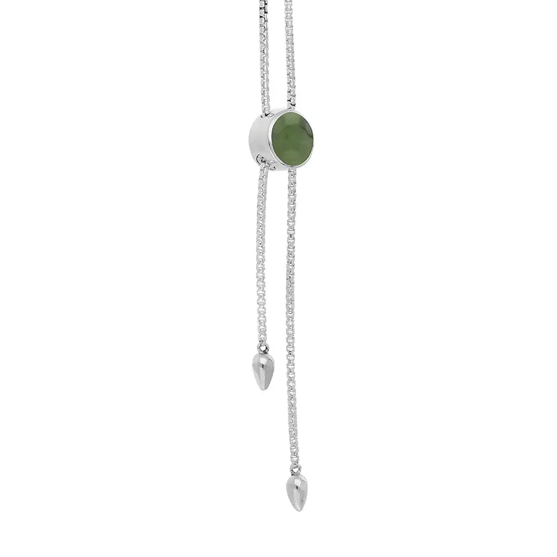Sterling Silver Jade Lineaire Round Stone Adjustable Necklace sold by Jura Watches product image thumbnail 2