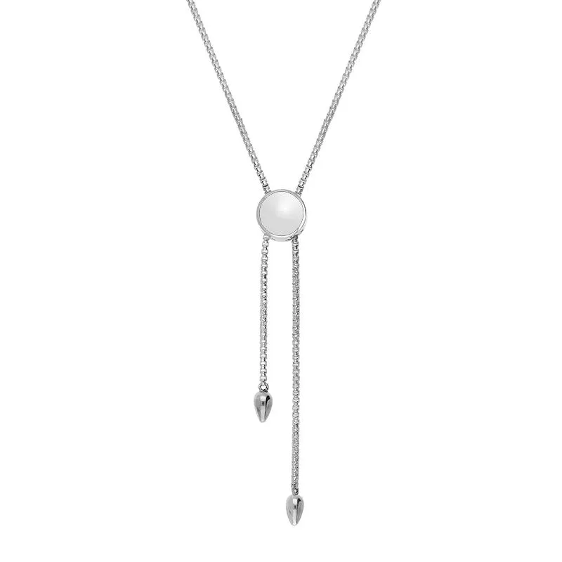 Sterling Silver Bauxite Lineaire Round Stone Adjustable Necklace sold by Jura Watches