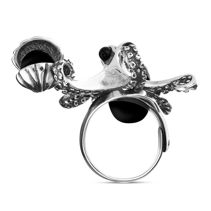 Sterling Silver Whitby Jet Octopus Ring sold by Jura Watches product image thumbnail 3