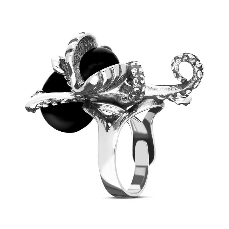 Sterling Silver Whitby Jet Octopus Ring sold by Jura Watches product image thumbnail 2