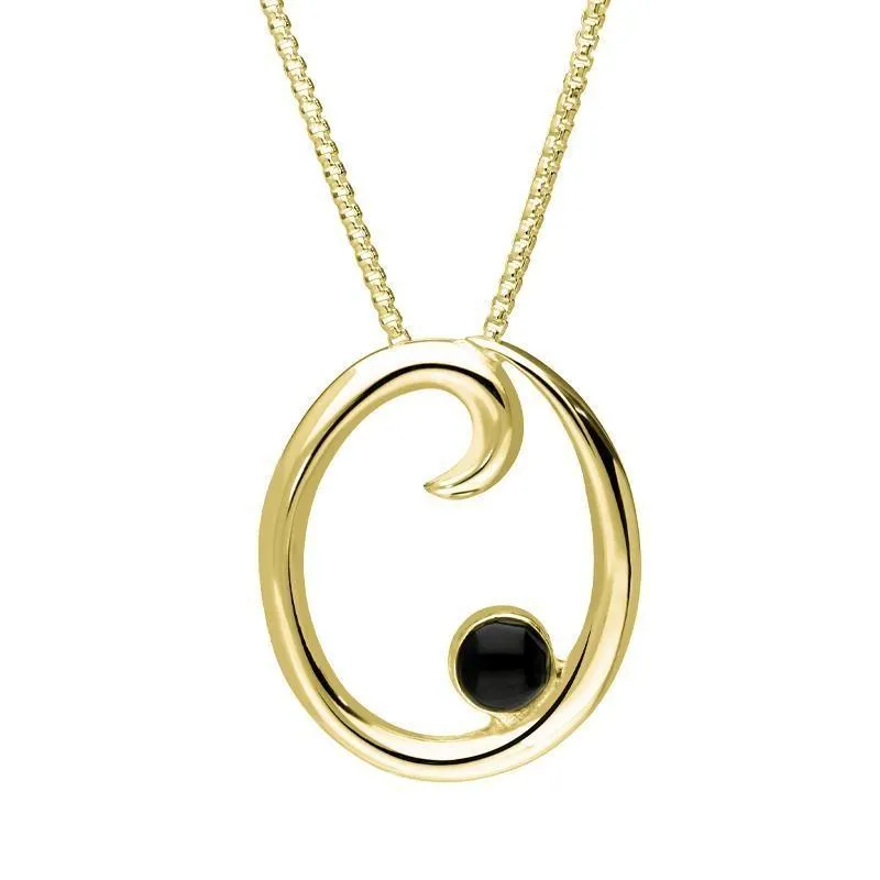 18ct Yellow Gold Whitby Jet Love Letters Initial O Necklace sold by Jura Watches